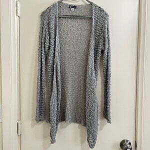 Womens Chunky Open Weave Boucle Knit Cardigan Size OS Lagenlook Boho Coastal Art